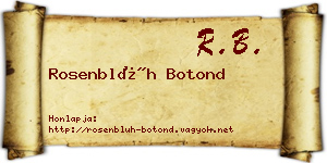 Rosenblüh Botond névjegykártya